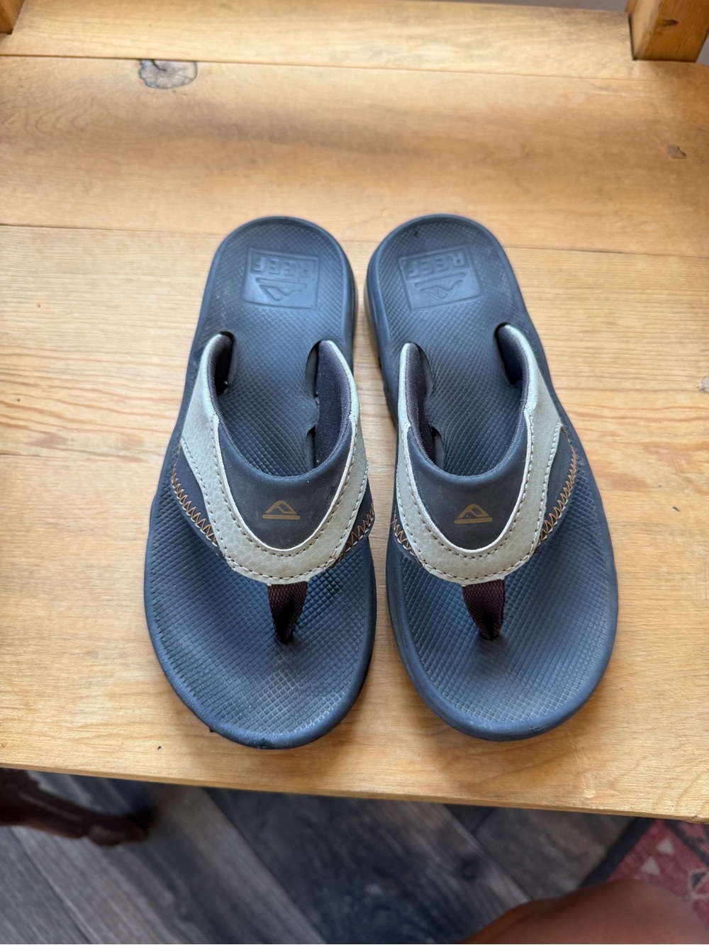 Reef Gray and Brown Padded Thong Sandals